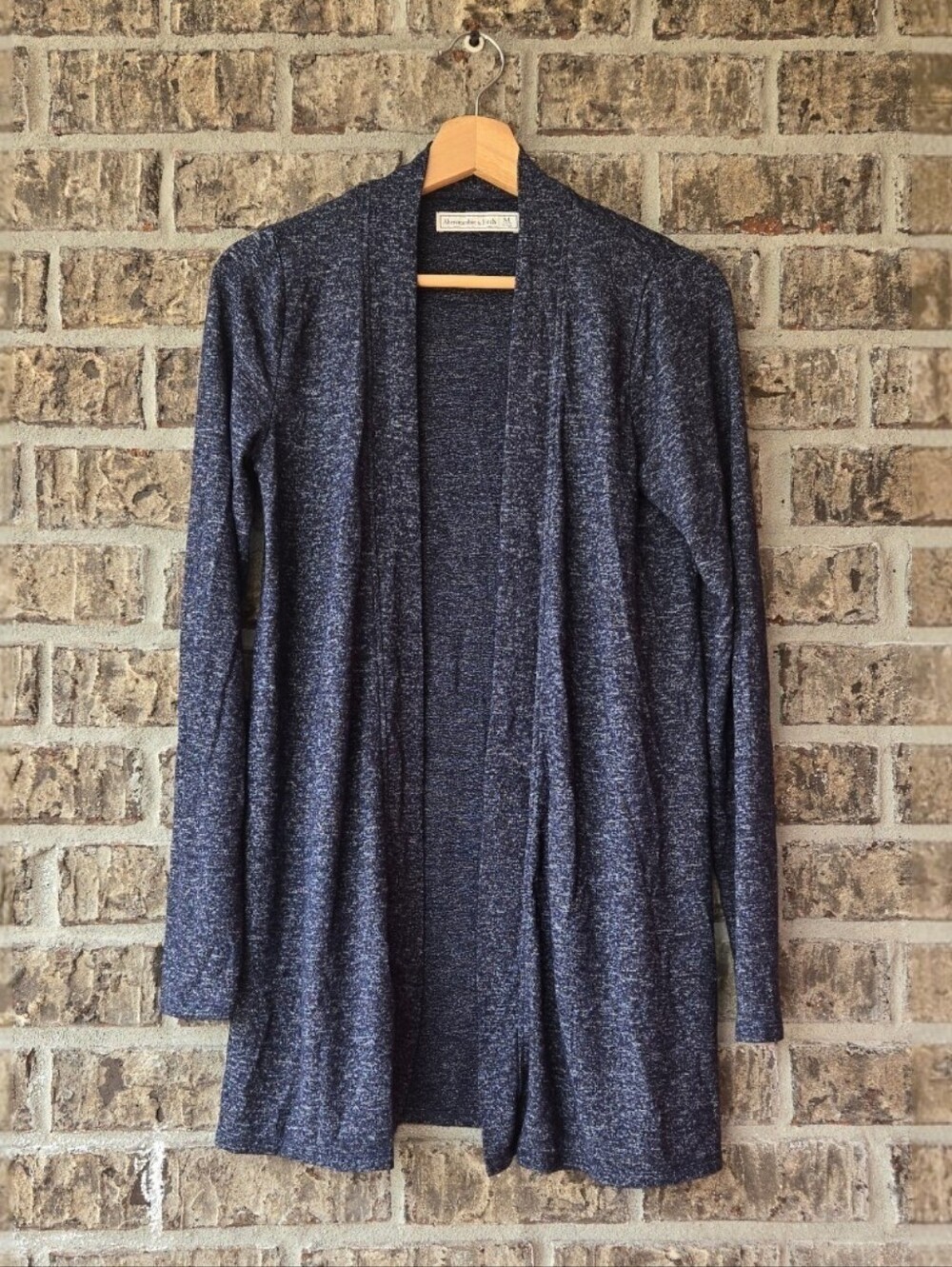 Abercrombie & Fitch Open-Front Heathered Navy Cardigan / Size M
